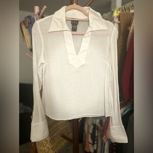 🖤White Long Sleeve Blouse 100% Cotton